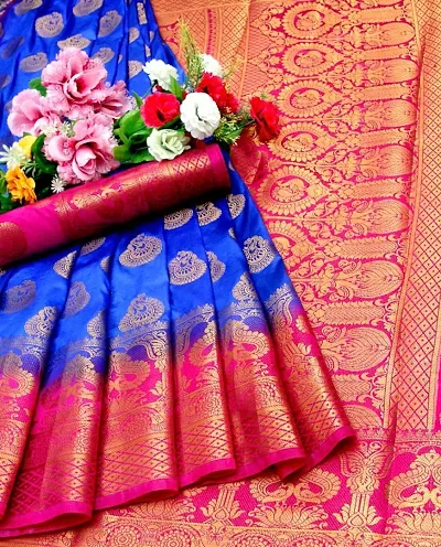 Beautiful Art Silk Saree with Blouse piece