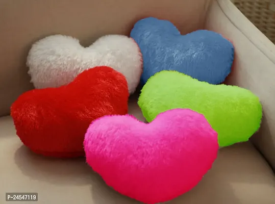 Trendy Small Heart Shape Pillow Pack of 5-Multicolor-thumb0