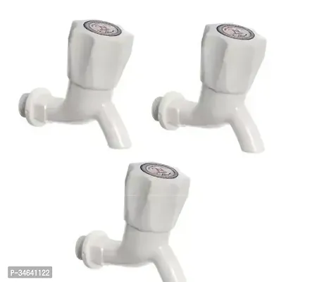 PVC BIB Cock for Bathroom,Kitchen,WASHBASHIN,Garden ETC Set of 3 pc Combo (1/2, 15 mm)