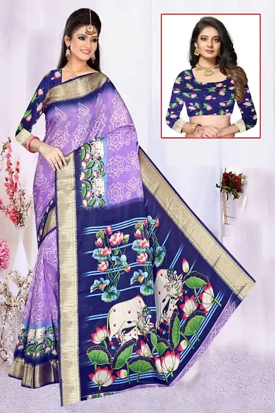 Beautiful Silk Saree With Blouse Piece For Women