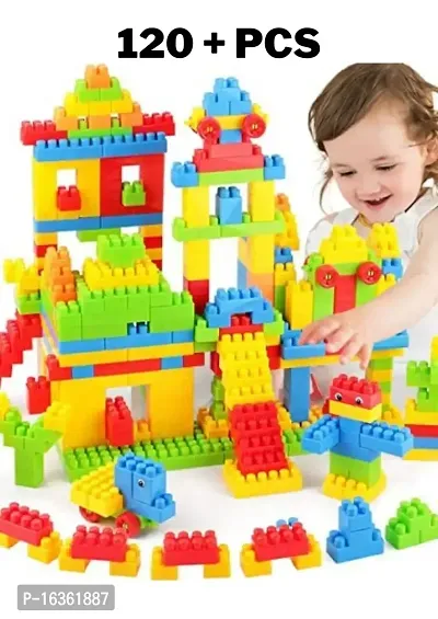 Toys Icon 100Pcs DIY Plastic Building Blocks for Kids Puzzle Games, Toys for Children Educational  Learning Toy for Girls  Boys - (100+ Blocks with 12 Wheels) Multicolor (100 Pieces)
