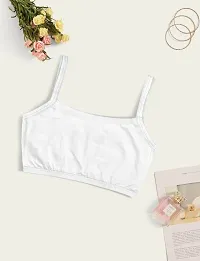 Girls Beginners Sports Bra/Crop top/Inner Slip/ -Black -White--skin pack of 04-thumb1