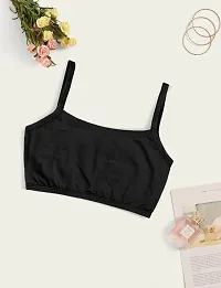 Girls Beginners Sports Bra/Crop top/Inner Slip/ -Black -White--skin pack of 04-thumb2