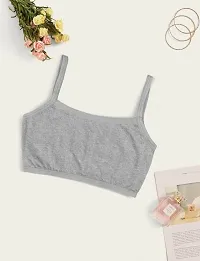 Girls Beginners Sports Bra/Crop top/Inner Slip/ -Black -White--skin pack of 06-thumb1