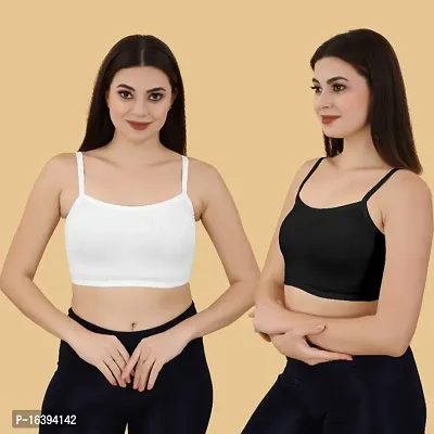 Girls Beginners Sports Bra/Crop top/Inner Slip/ -Black -White