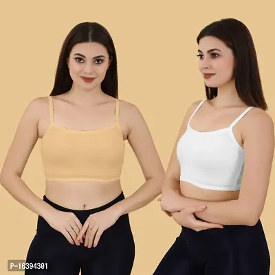 Girls Beginners Sports Bra/Crop top/Inner Slip/ -Black -White-thumb0