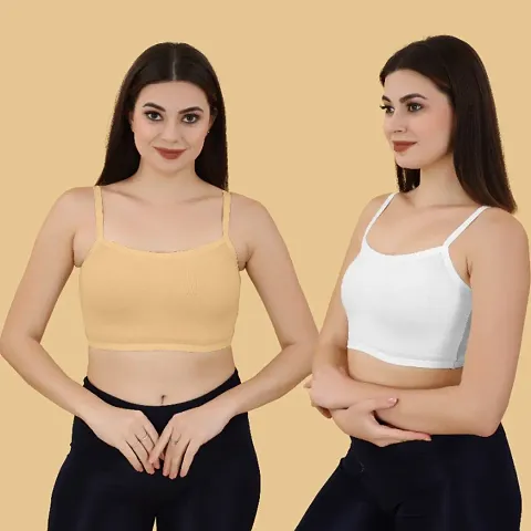 Girls Beginners Sports Bra/Crop Top/Inner Slip - Pack Of 2