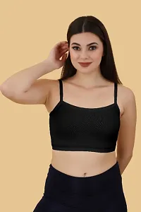 Girls Beginners Sports Bra/Crop top/Inner Slip/ -Black -Skin--pack of 02-thumb1