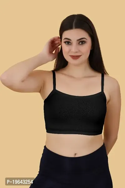 Girls Beginners Sports Bra/Crop top/Inner Slip/ -Black -Skin--pack of 02-thumb2