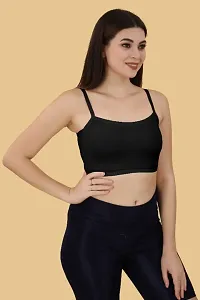 Girls Beginners Sports Bra/Crop top/Inner Slip/ -Black -Skin--pack of 02-thumb2