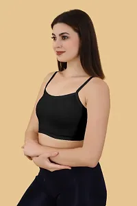 Girls Beginners Sports Bra/Crop top/Inner Slip/ -Black -Skin--pack of 02-thumb4