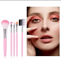 Makeup kit and 5 Pieces Brush and 2 Pieces Blender Puff Combo - Multicolor-thumb2