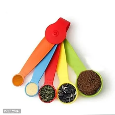 Plastic Multi Purpose Mini Measuring Spoon Set of 5 Pcs for Baking Cooking Kitchen Utensil Tools (Pack of 5 Pcs)-thumb0