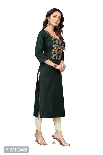 VORTIGA Women Embroidery Cotton Blend Straight Kurti-thumb4