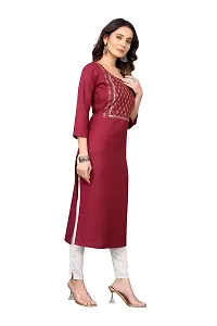 VORTIGA Women Embroidered Cotton Blend Straight Kurti-thumb3