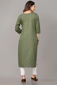 Stylish Straight Green Cotton Blend Kurta-thumb2