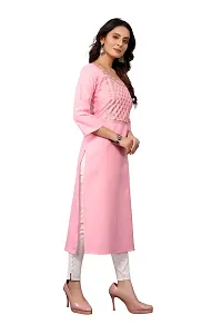 VORTIGA Women Embroidered Cotton Blend Straight Kurti-thumb2