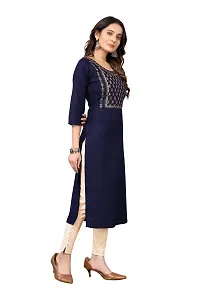 VORTIGA Women Embroidered Cotton Blend Straight Kurti-thumb3