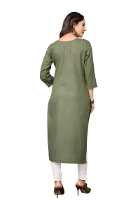 VORTIGA Women's Embroidery Cotton Blend Straight Kurti-thumb3