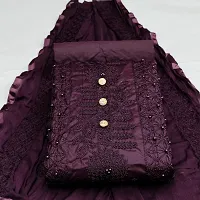 VORTIGA Women's Pure Cotton Un-Stitched Dress Material (Purple)-thumb1
