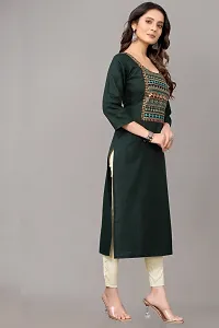 Stylish Straight Green Cotton Blend Kurta-thumb2