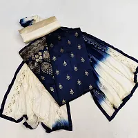 Elegant  Jacquard Self Design Dress Material with Dupatta For Women-thumb1