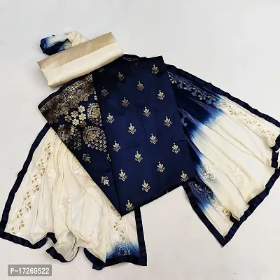 Elegant  Jacquard Self Design Dress Material with Dupatta For Women-thumb2
