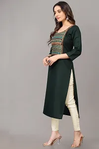 Stylish Straight Green Cotton Blend Kurta-thumb1