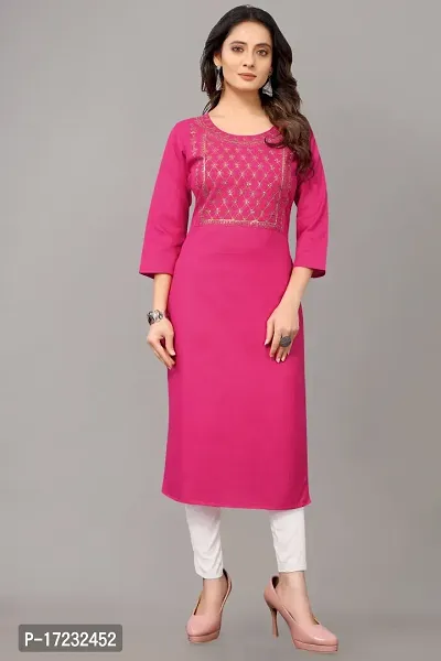 Stylish Straight Pink Cotton Blend Kurta