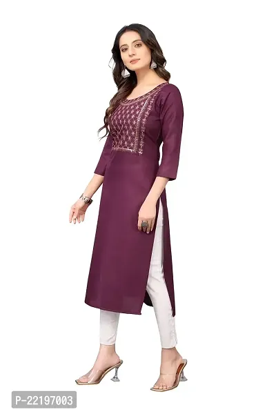 VORTIGA Women Embroidered Cotton Blend Straight Kurti-thumb2