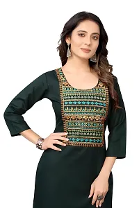 VORTIGA Women Embroidery Cotton Blend Straight Kurti-thumb1