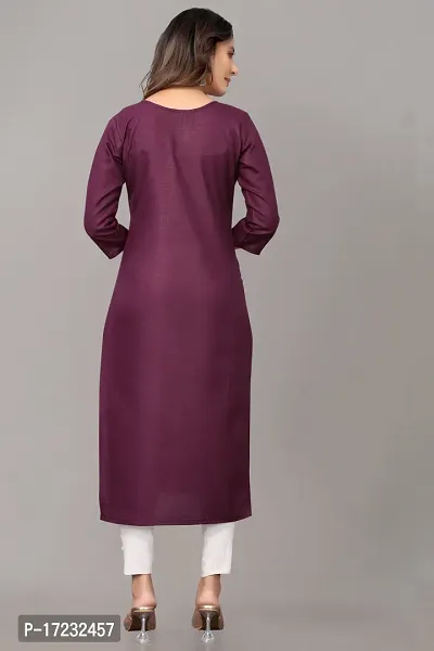 Stylish Straight Purple Cotton Blend Kurta-thumb3