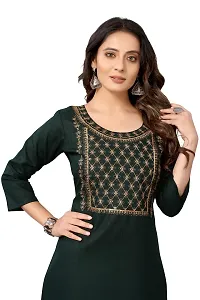 VORTIGA Women Embroidered Cotton Blend Straight Kurti-thumb2