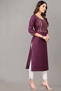 Stylish Straight Purple Cotton Blend Kurta-thumb4