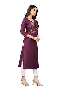 VORTIGA Women Embroidered Cotton Blend Straight Kurti-thumb3