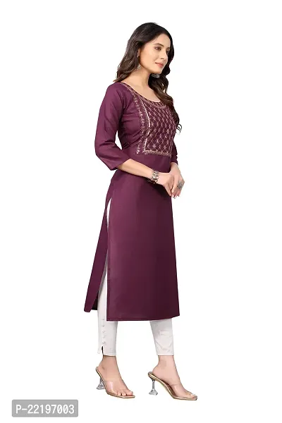 VORTIGA Women Embroidered Cotton Blend Straight Kurti-thumb4