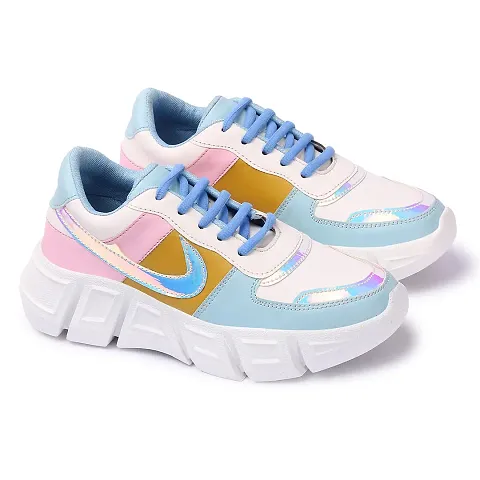 Strasse Paris Amazing Design Women's Sky Blue Color Stylish and Fashionable Sneakers| Stylish Latest  Trendy Sneakers for Casual Wear, Office Wear?