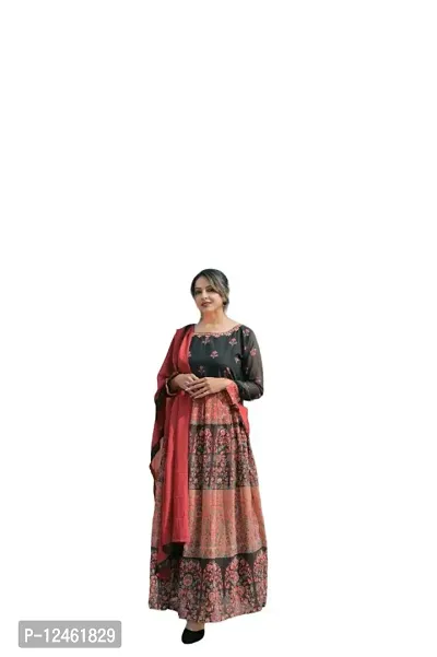 Stylish Faux Georgette Digital Printed Gown For Women