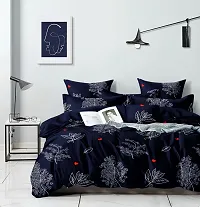 Comfortable Cotton Blend Abstract Fitted Elastic Bedsheet With Pillow Covers-thumb4