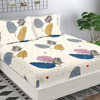 Comfortable Cotton Blend Abstract Flat Bedsheet With Pillow Covers-thumb3