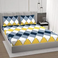 Comfortable Cotton Blend Abstract Flat Bedsheet With Pillow Covers-thumb3