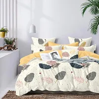 Comfortable Cotton Blend Abstract Fitted Elastic Bedsheet With Pillow Covers-thumb4