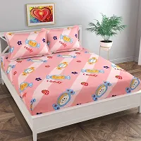 Comfortable Cotton Blend Abstract Flat Bedsheet With Pillow Covers-thumb3