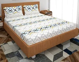 Comfortable Cotton Blend Abstract Flat Bedsheet With Pillow Covers-thumb3