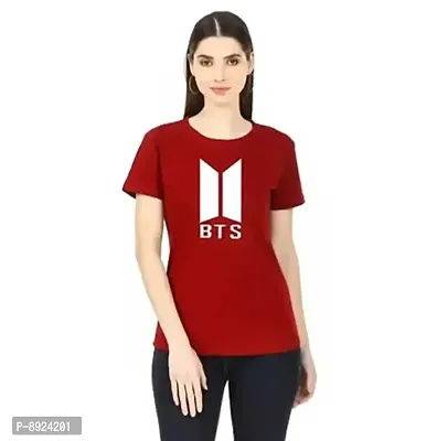 BTS Lovers Casual T-shirt Maroon-thumb0