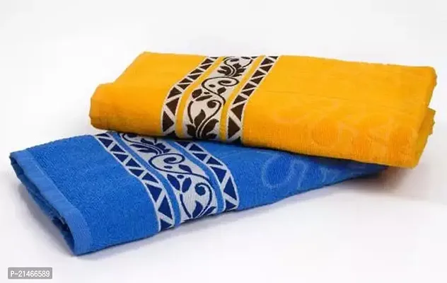 Designer Multicoloured Microfiber Solid Towel Pack Of 2
