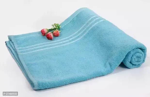 Designer Blue Cotton Solid Towel Pack Of 1-thumb0