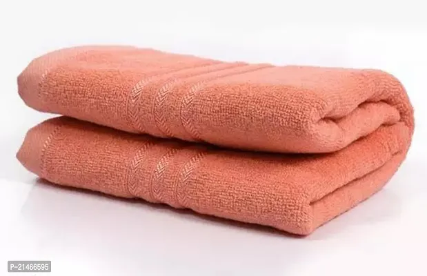 Designer Peach Cotton Solid Towel Pack Of 1