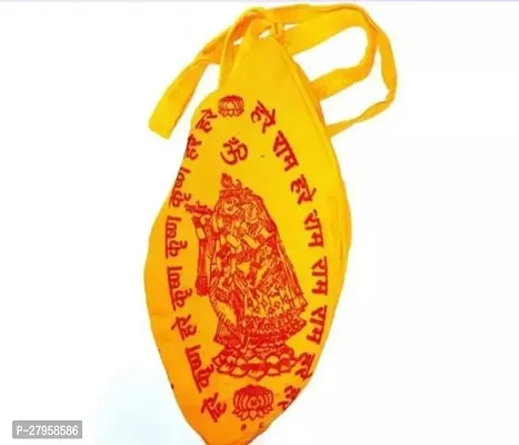 Pure cotton gaumukhi jaap jholi vrindavan chanting bag mantra jaap yellow orange pack of 1 gjm-01