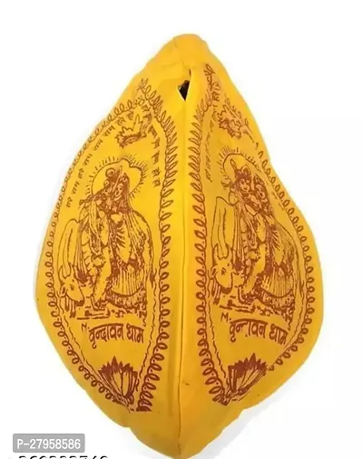 Pure cotton gaumukhi jaap jholi vrindavan chanting bag mantra jaap yellow orange pack of 1 gjm-01-thumb2